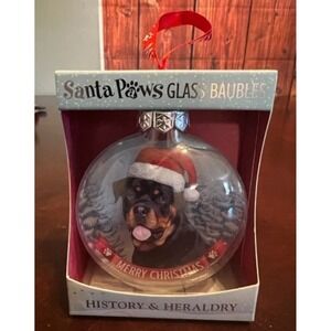 dog Rottweiler Ornament Santa Paws Bauble History & Heraldry Christmas